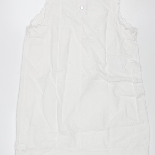 Marks and Spencer Women White UK 14 A-Line Knee Dress