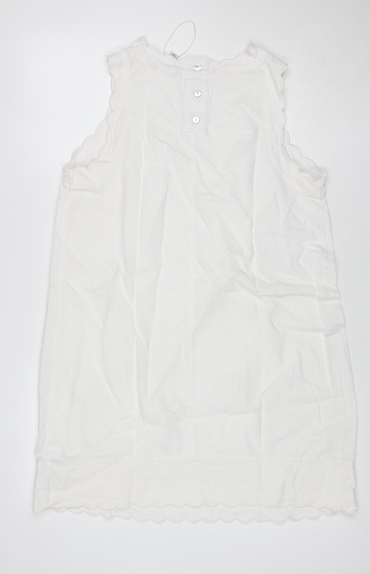 Marks and Spencer Women White UK 14 A-Line Knee Dress