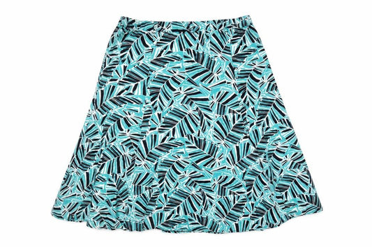 BHS Women’s Multicoloured Size 16 Tropical Leaf Linen A-Line Midi Skirt