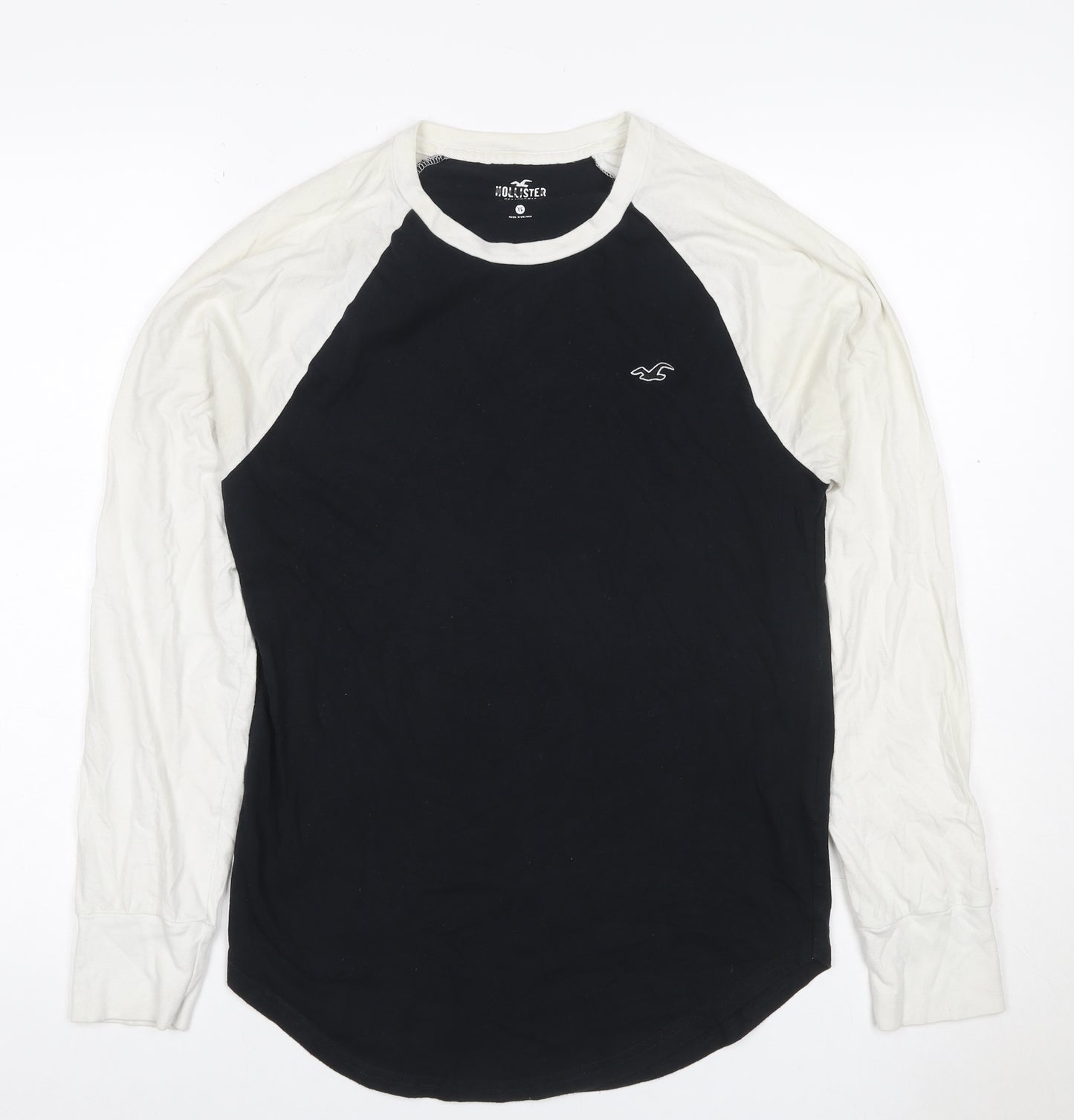 Hollister Men’s XS Black White Colourblock Raglan Long Sleeve T-Shirt