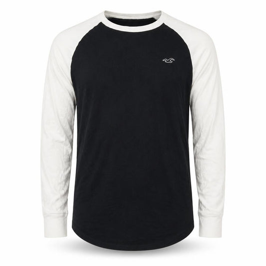 Hollister Men’s XS Black White Colourblock Raglan Long Sleeve T-Shirt