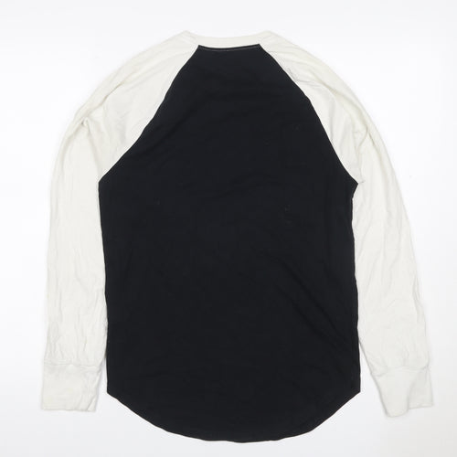 Hollister Men’s XS Black White Colourblock Raglan Long Sleeve T-Shirt