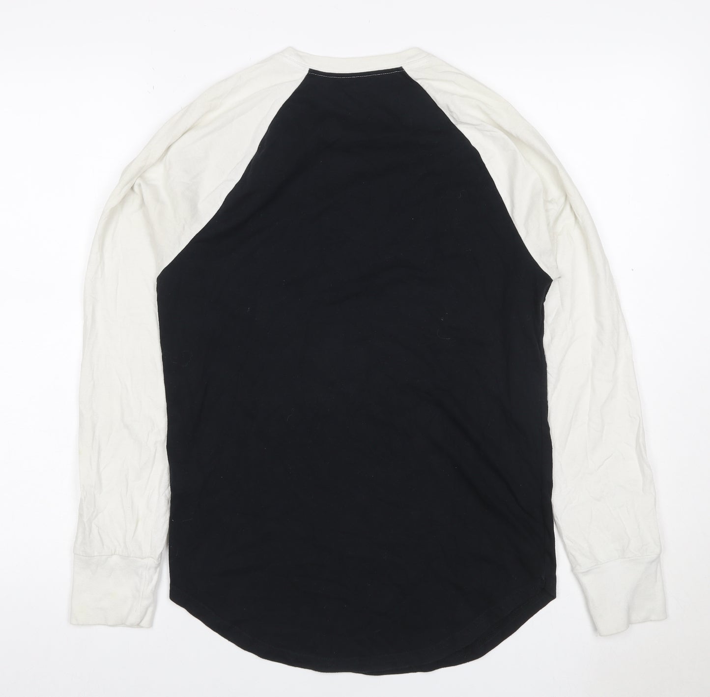 Hollister Men’s XS Black White Colourblock Raglan Long Sleeve T-Shirt