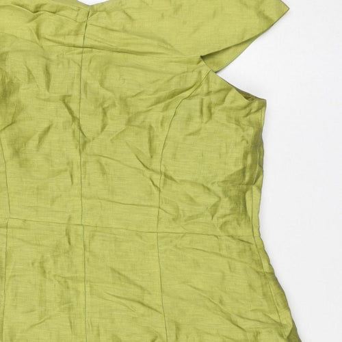 Kaliko Women Green UK 14 Kimono Sleeve V-Neck Blouse
