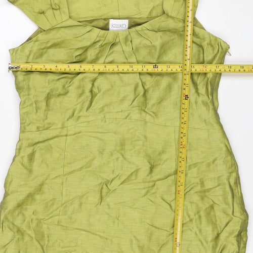 Kaliko Women Green UK 14 Kimono Sleeve V-Neck Blouse
