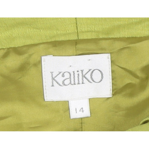 Kaliko Women Green UK 14 Kimono Sleeve V-Neck Blouse
