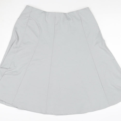 Damart Women Grey UK 18 A-Line Knee Length Stretch Jersey Skirt