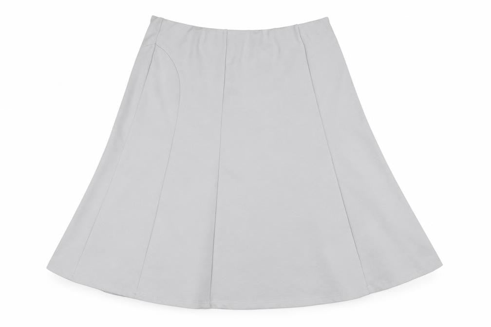 Damart Women Grey UK 18 A-Line Knee Length Stretch Jersey Skirt