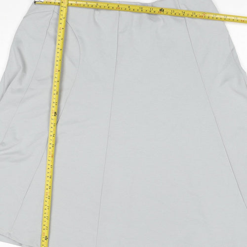 Damart Women Grey UK 18 A-Line Knee Length Stretch Jersey Skirt