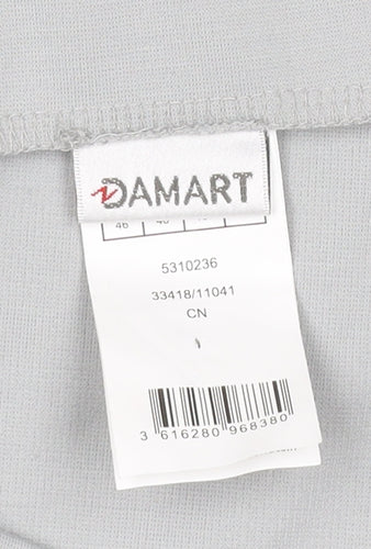 Damart Women Grey UK 18 A-Line Knee Length Stretch Jersey Skirt
