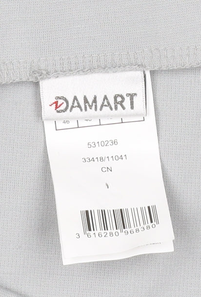 Damart Women Grey UK 18 A-Line Knee Length Stretch Jersey Skirt
