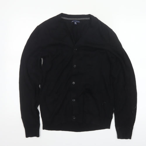 Gap Men's Black M Pima Cotton V-Neck Button Cardigan Pockets