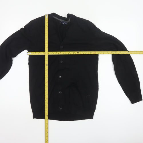 Gap Men's Black M Pima Cotton V-Neck Button Cardigan Pockets