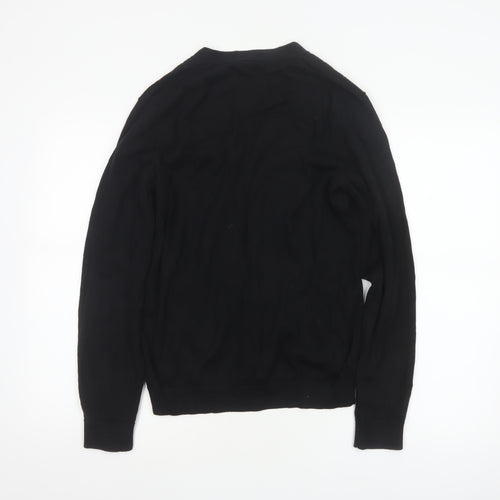 Gap Men's Black M Pima Cotton V-Neck Button Cardigan Pockets
