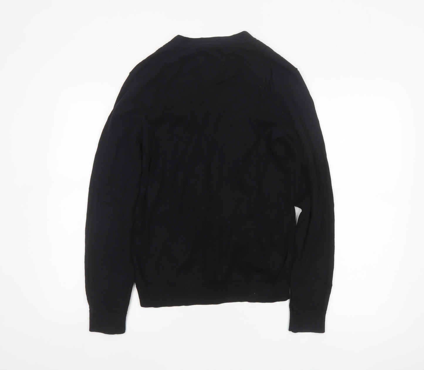 Gap Men's Black M Pima Cotton V-Neck Button Cardigan Pockets