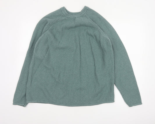 Seasalt Cornwall Men’s Green XL Organic Cotton Knit Pullover Jumper