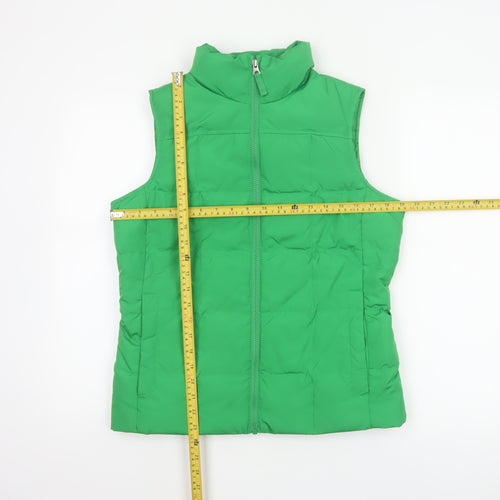 Lands' End Women Green S Petite Down Puffer Waistcoat Bodywarmer