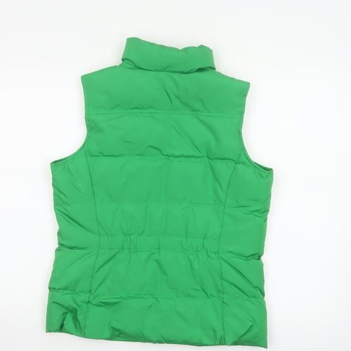 Lands' End Women Green S Petite Down Puffer Waistcoat Bodywarmer