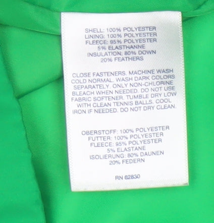 Lands' End Women Green S Petite Down Puffer Waistcoat Bodywarmer