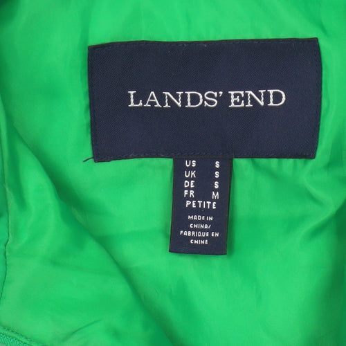 Lands' End Women Green S Petite Down Puffer Waistcoat Bodywarmer