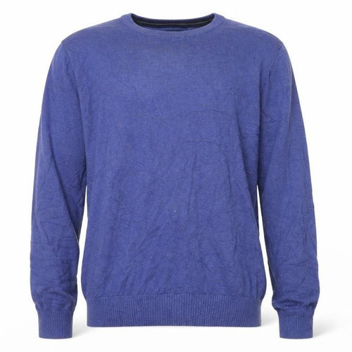 Joules Men Blue M Merino Wool Cotton Crew Neck Logo Pullover Jumper
