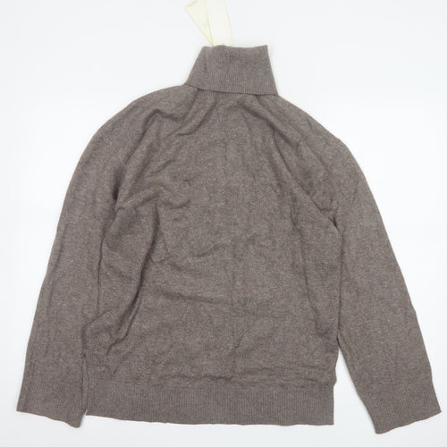 Marks and Spencer Women Brown S Roll Neck Knit Pullover Jumper