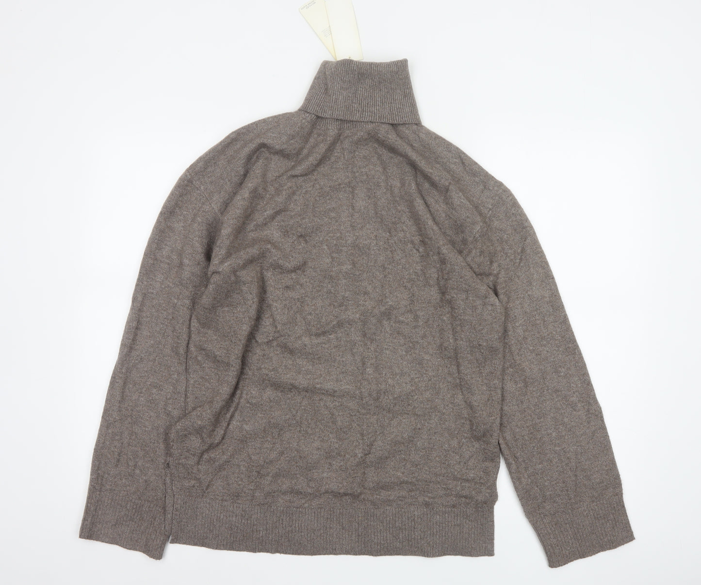 Marks and Spencer Women Brown S Roll Neck Knit Pullover Jumper