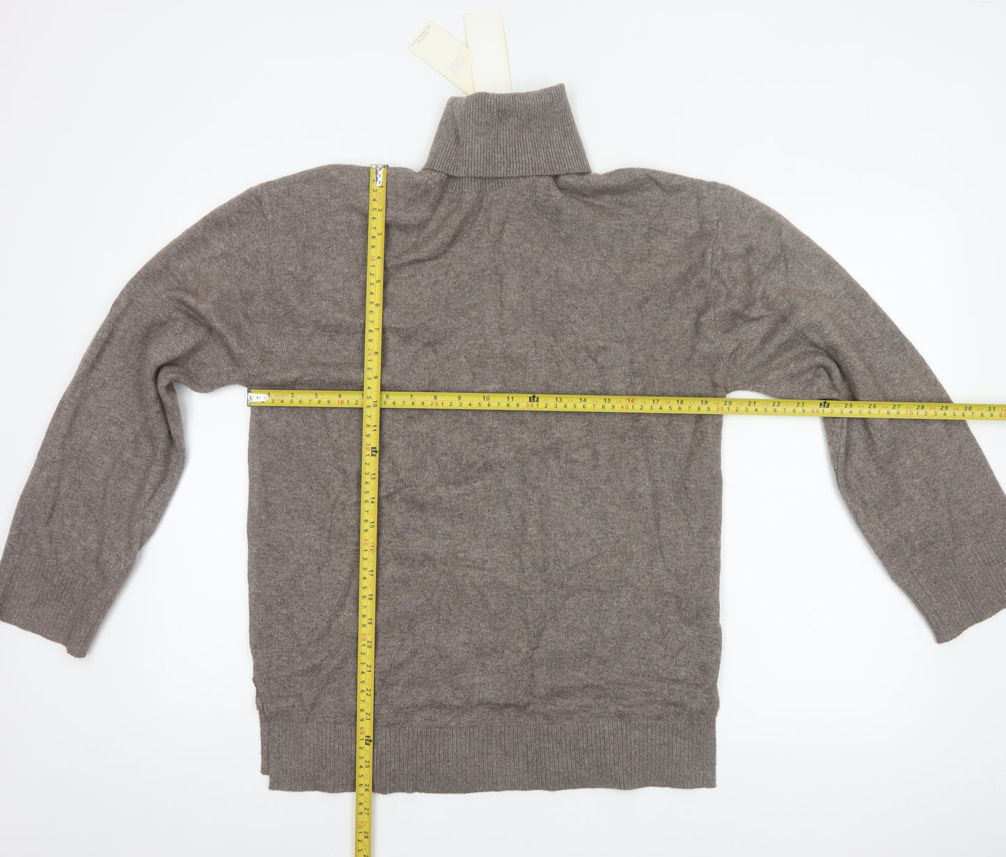 Marks and Spencer Women Brown S Roll Neck Knit Pullover Jumper