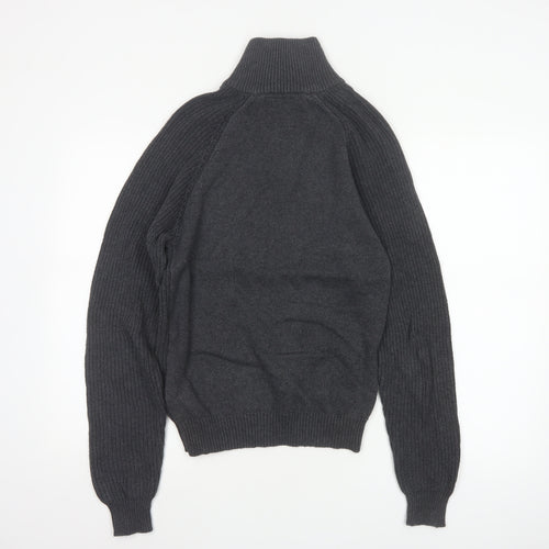 Charles Wilson Men’s Grey Small 1/4 Zip High Neck Knit Jumper
