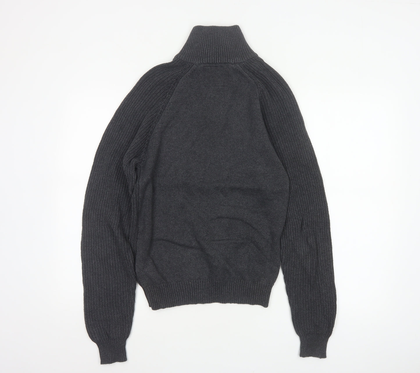 Charles Wilson Men’s Grey Small 1/4 Zip High Neck Knit Jumper