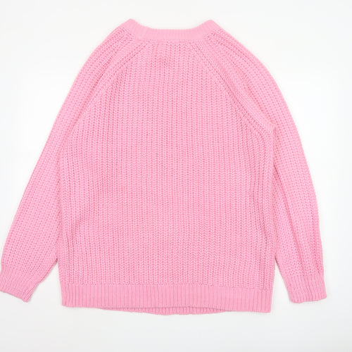 Yours Unisex Adults Pink 14 Plus Cable Knit Crew Neck Jumper