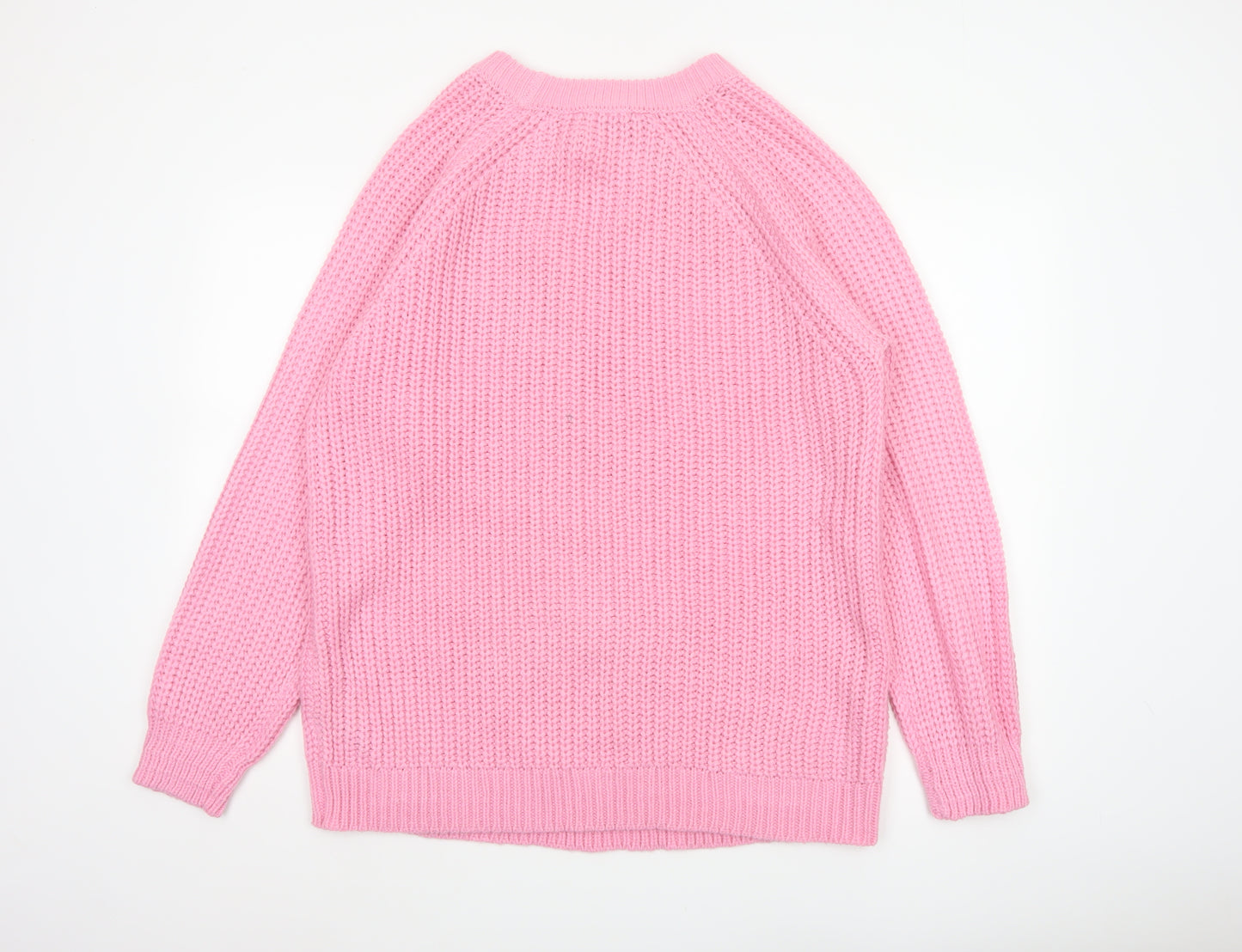 Yours Unisex Adults Pink 14 Plus Cable Knit Crew Neck Jumper