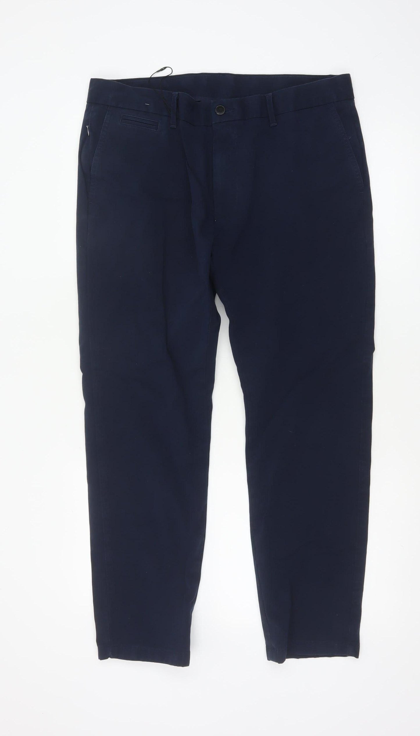 M&S Men’s Blue 36W 29L Slim Ultimate Chino Trousers Stretch