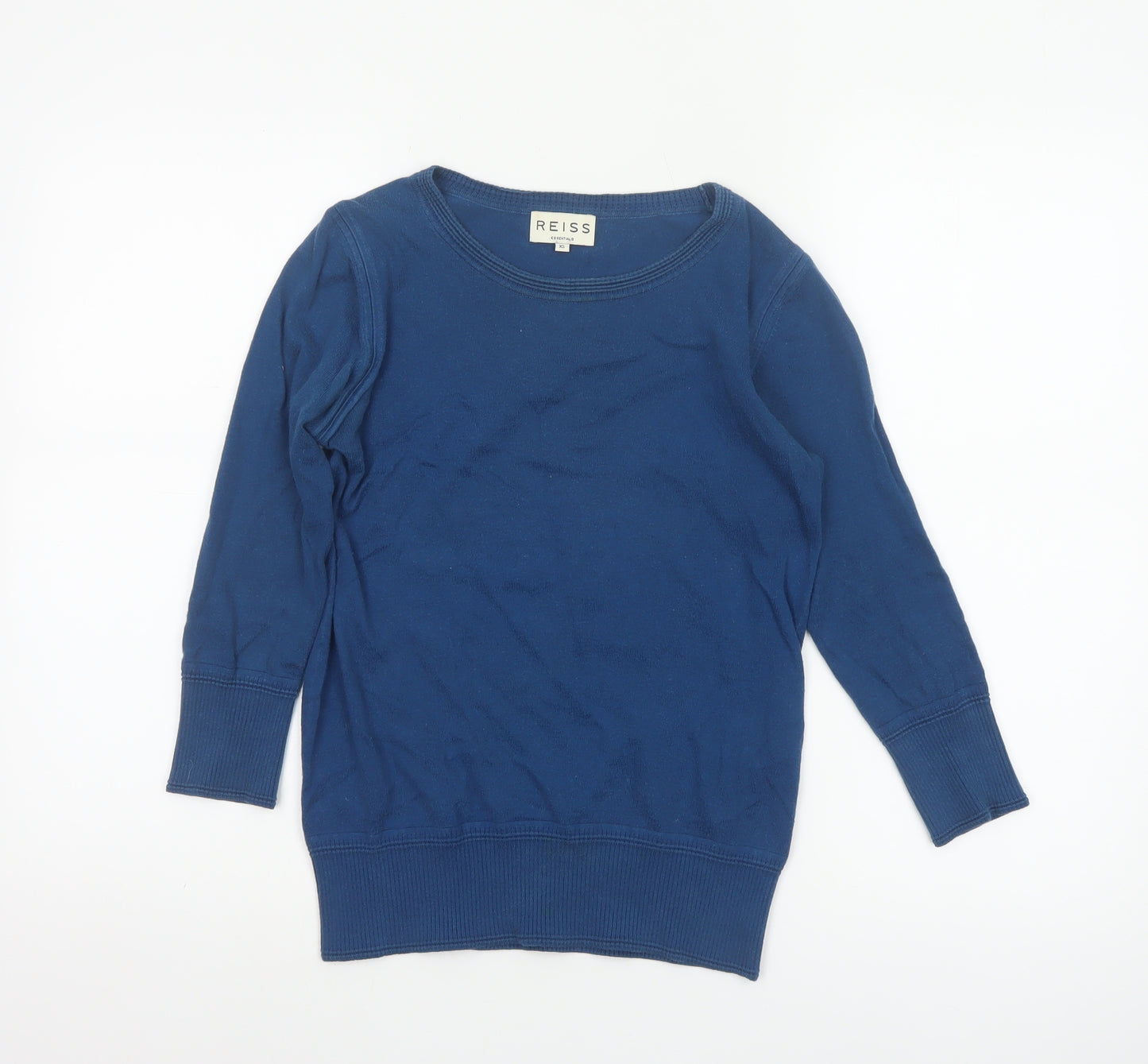 Reiss Women Blue XS Cashmere Blend Round Neck Raglan Jumper