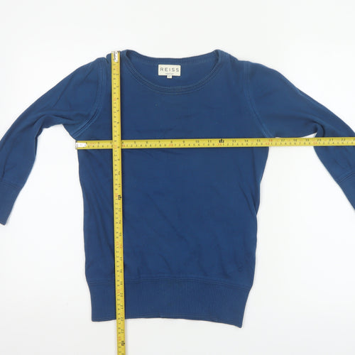 Reiss Women Blue XS Cashmere Blend Round Neck Raglan Jumper