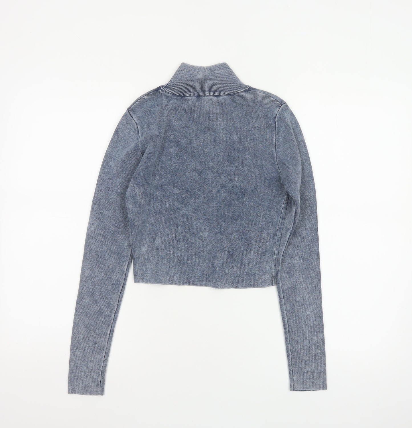 Zara Women’s Blue Roll Neck Slim Fit Knit Pullover Jumper Size M