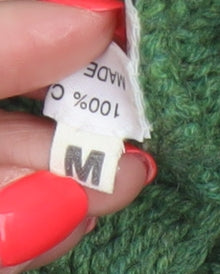 English Weather Women’s Green M Cotton Cable Knit Roll Neck Jumper