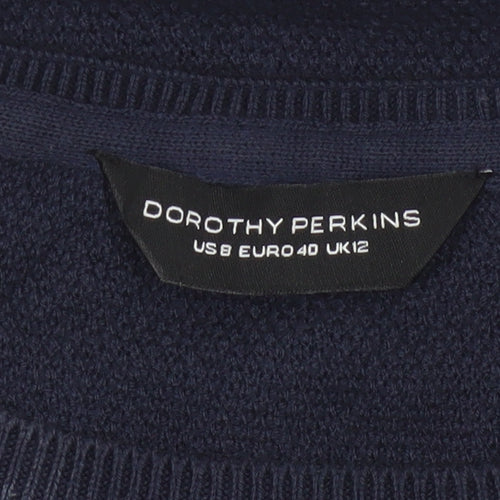 Dorothy Perkins Women Blue UK 12 Short Sleeve Floral Sequin Jumper