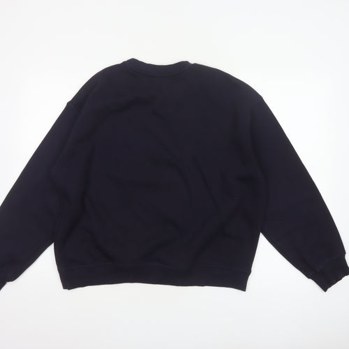 H&M Women’s Blue M Paris Gold Button Pullover Sweatshirt