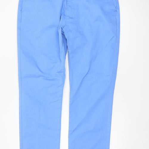 Joseph Turner Men Blue 38R Cotton Chino Straight Trousers