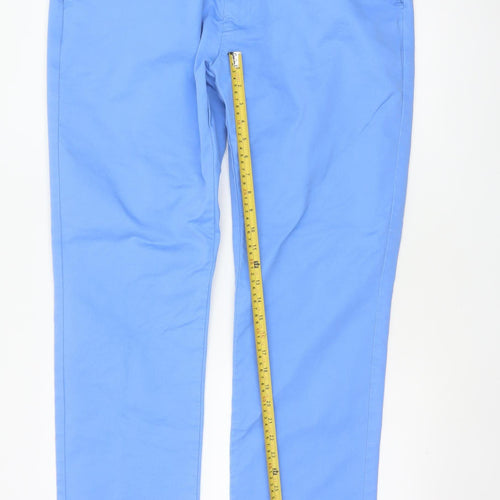 Joseph Turner Men Blue 38R Cotton Chino Straight Trousers