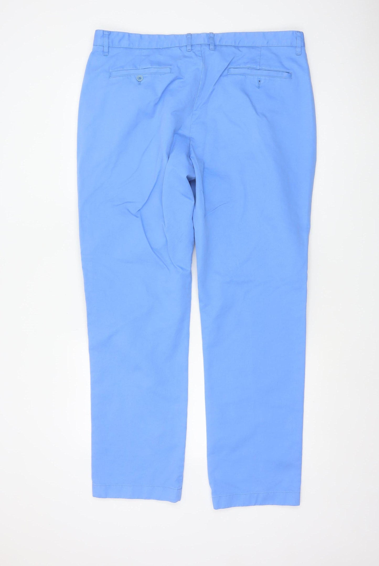 Joseph Turner Men Blue 38R Cotton Chino Straight Trousers