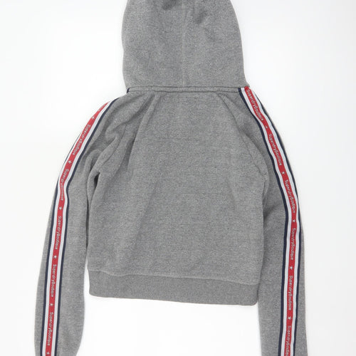 Superdry Women’s Grey UK 12 Pullover Hoodie Graphic Logo