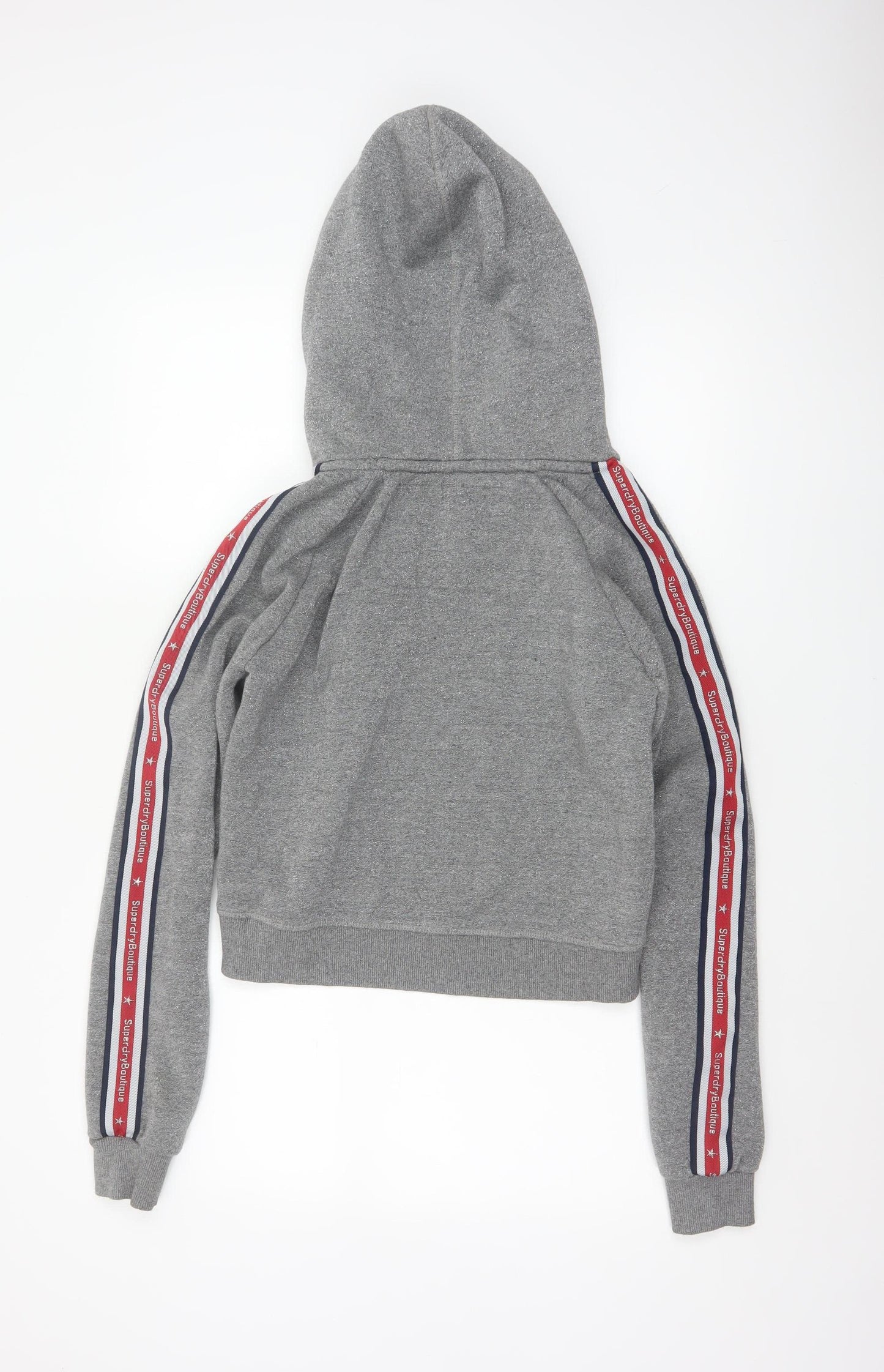 Superdry Women’s Grey UK 12 Pullover Hoodie Graphic Logo