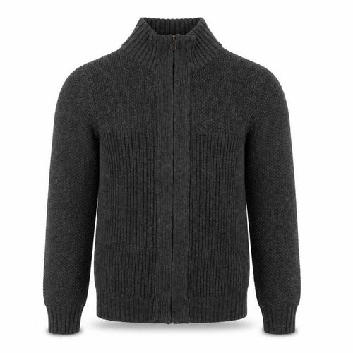 Next Men's Grey Size S Full Zip High Neck Knit Cardigan Pockets