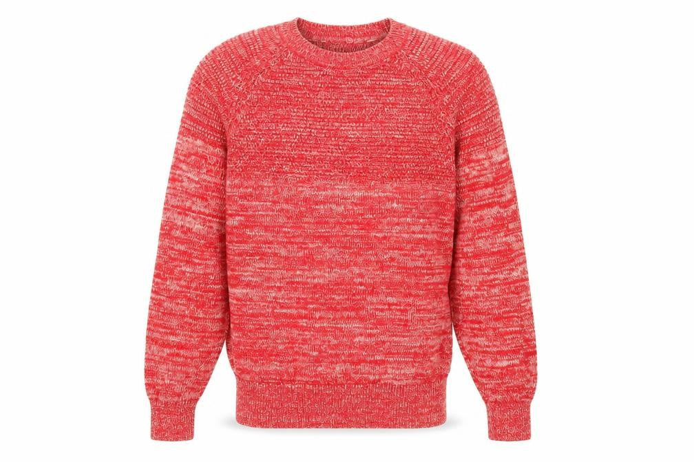 H&M Men’s Red Marl Cotton Crew Neck Knit Pullover Jumper Size S