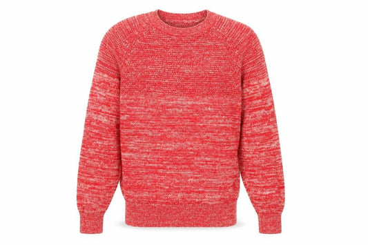 H&M Men’s Red Marl Cotton Crew Neck Knit Pullover Jumper Size S