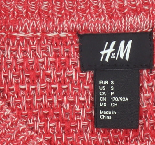 H&M Men’s Red Marl Cotton Crew Neck Knit Pullover Jumper Size S
