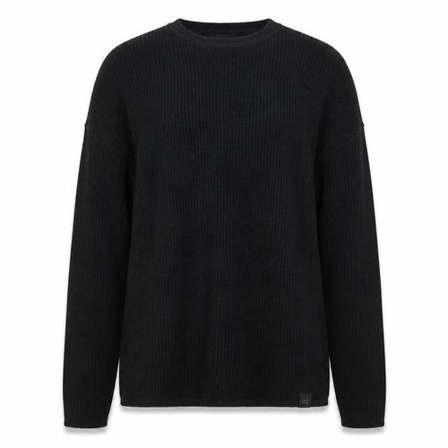 Pull&Bear Women Black M Chunky Knit Crew Neck Cotton Pullover Jumper