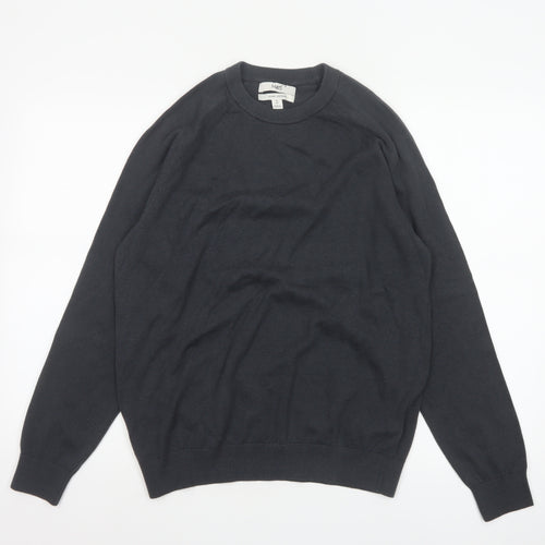 Marks and Spencer Men Black M Pure Cotton Crew Neck Pullover Jumper